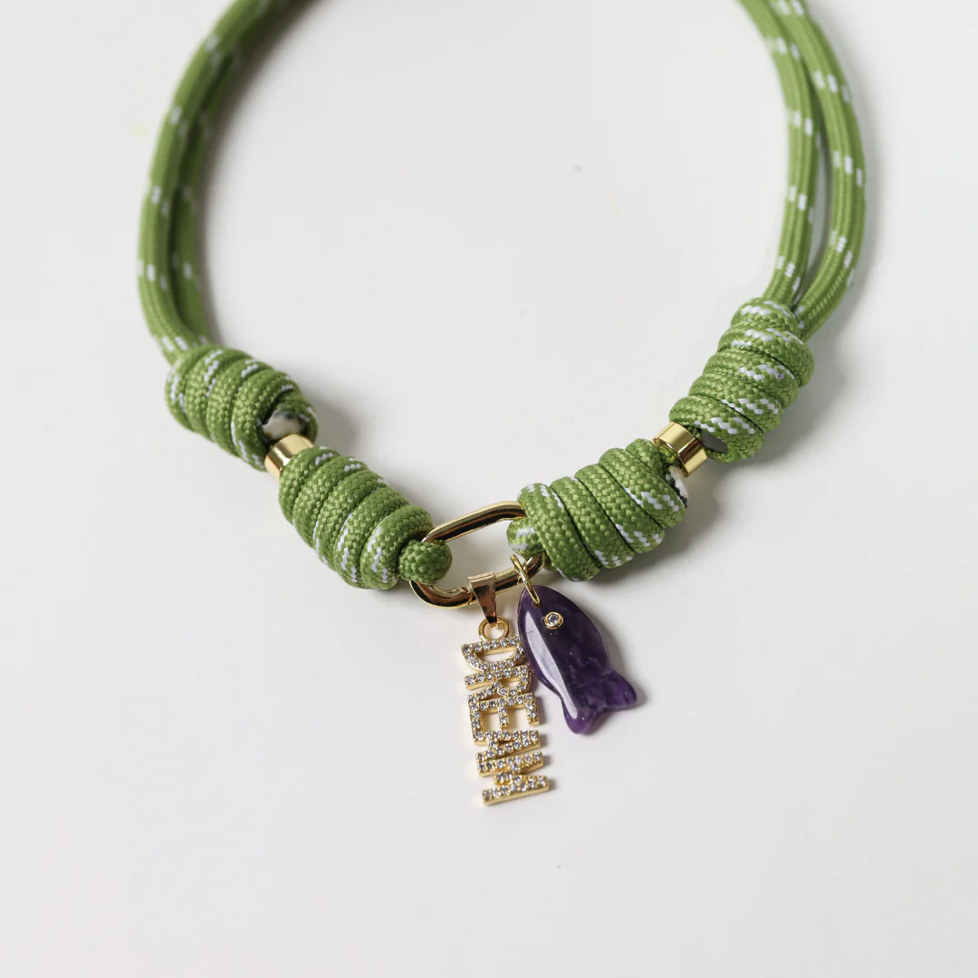 POP UPS X HANNAH B BOAT ROPE SAFARI NECKLACE WITH DREAM PURPLE FISH - Image 3