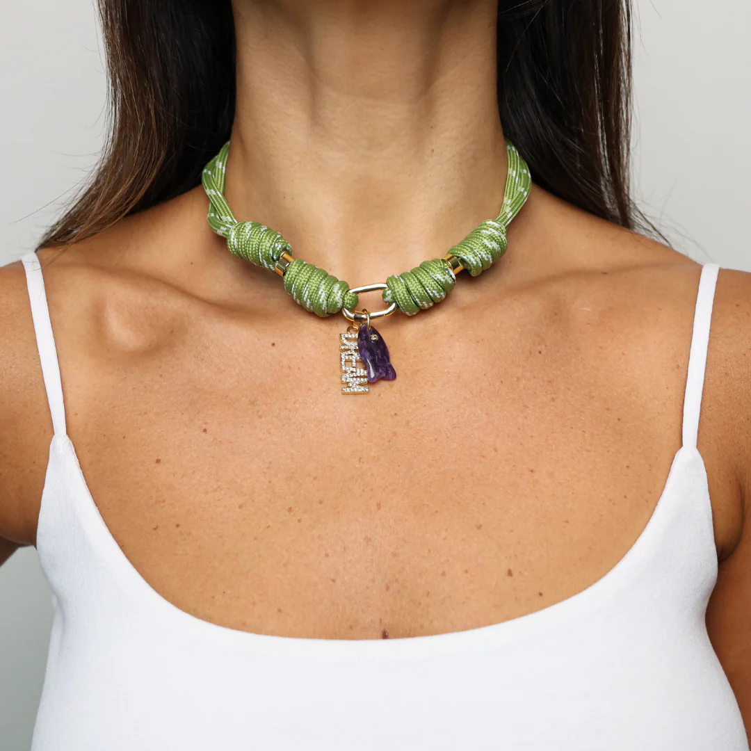 POP UPS X HANNAH B BOAT ROPE SAFARI NECKLACE WITH DREAM PURPLE FISH - Image 4