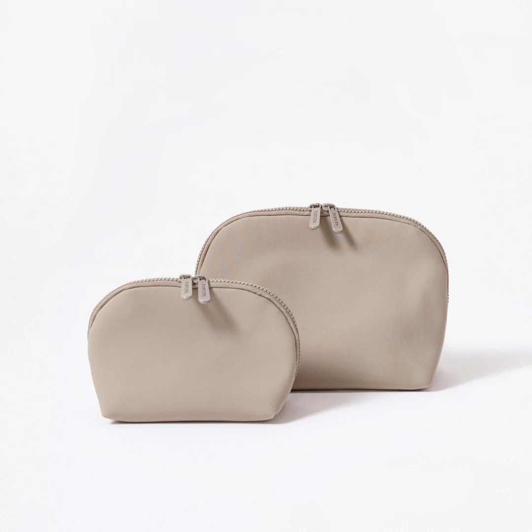 TAUPE ACCESORIES SET: TOILETRY BAG + MAKE UP SET + PASSPORT WALLET - Image 3